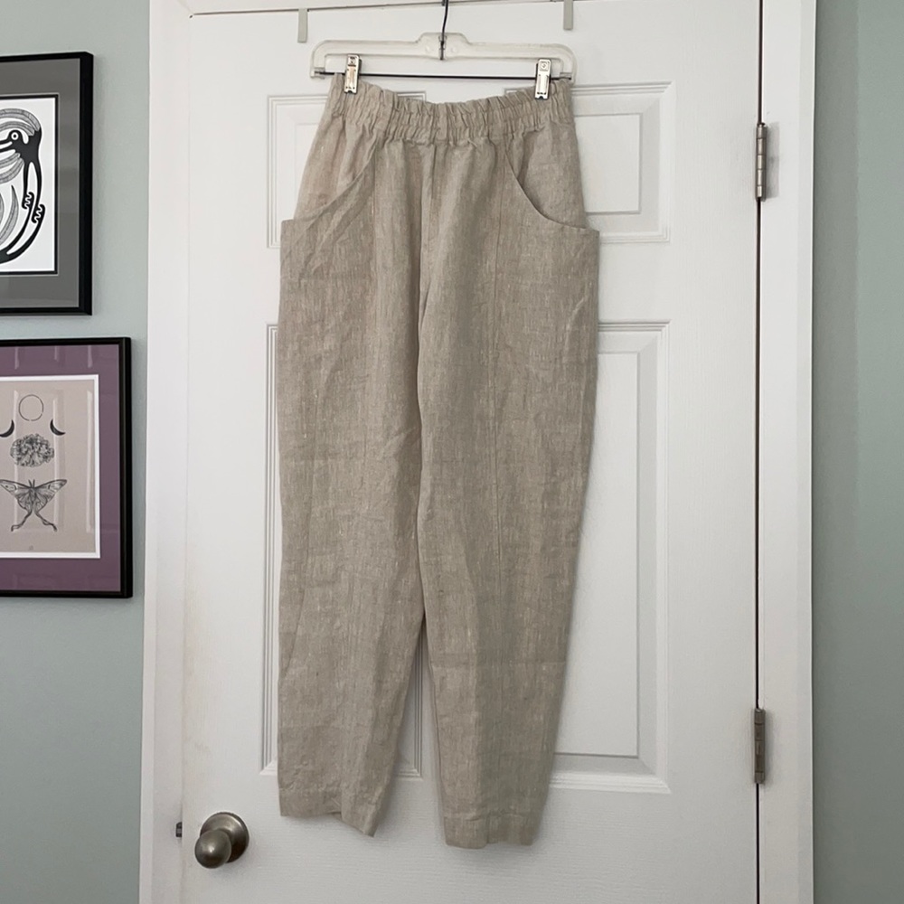 Elizabeth Suzann Clyde pant in Midweight Linen Flax, 6-R